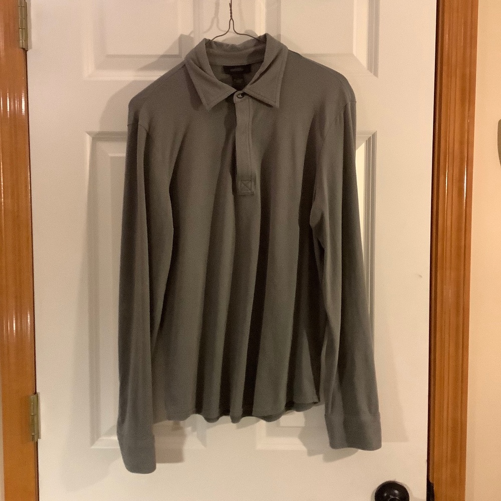 Express Button Up Unisex Grey Shirt